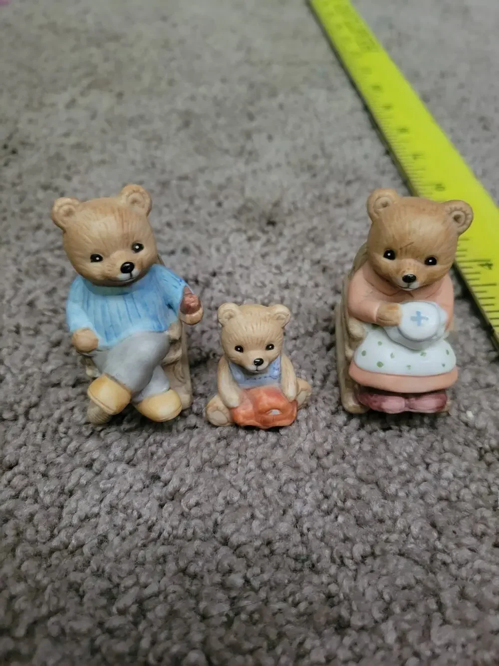 Vintage HOMCO Three Little Bears Figures #1470 (3pc) Mama Papa Baby Bear
